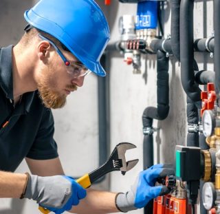 man-installs-heating-system-house-checks-pipes-with-wrench_169016-53082